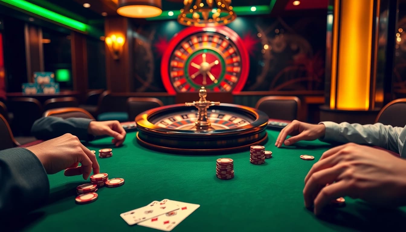 Experience thrilling gameplay at https://ps99seo.com/ with poker chips and cards on a professional casino table.