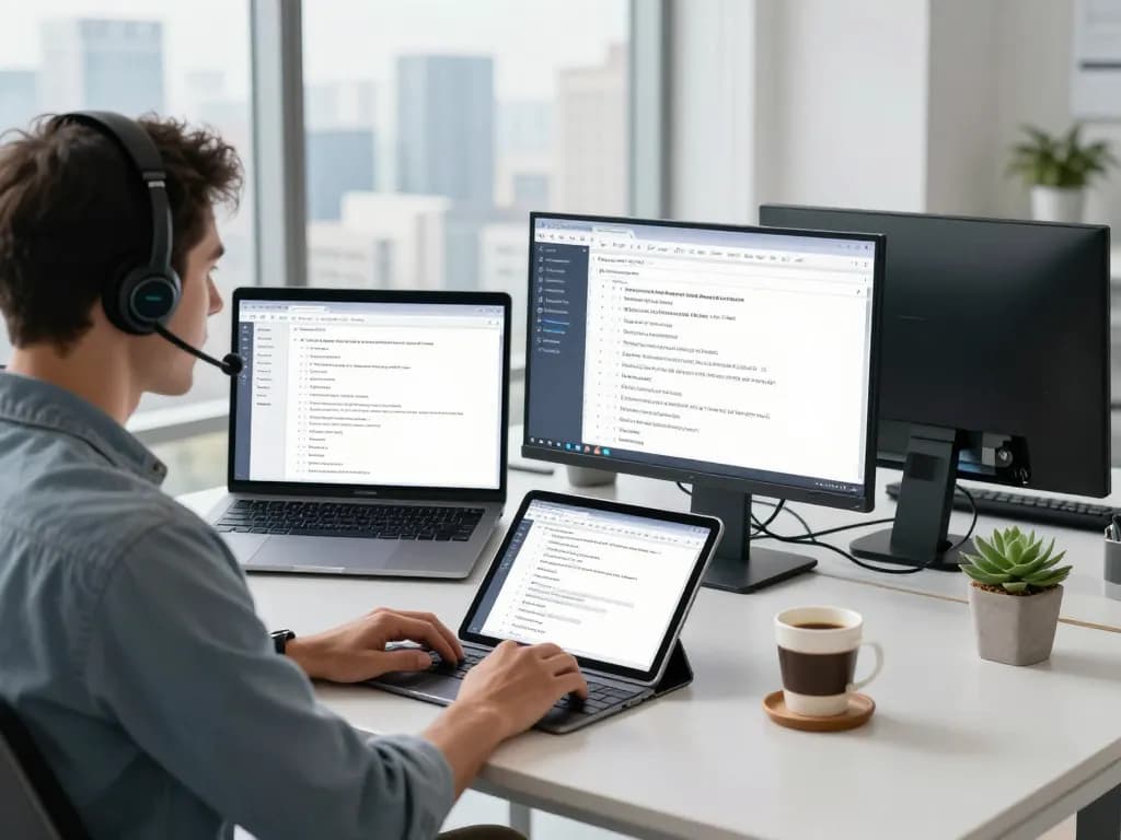 展示有道翻译技术的现代办公室专业工作空间。