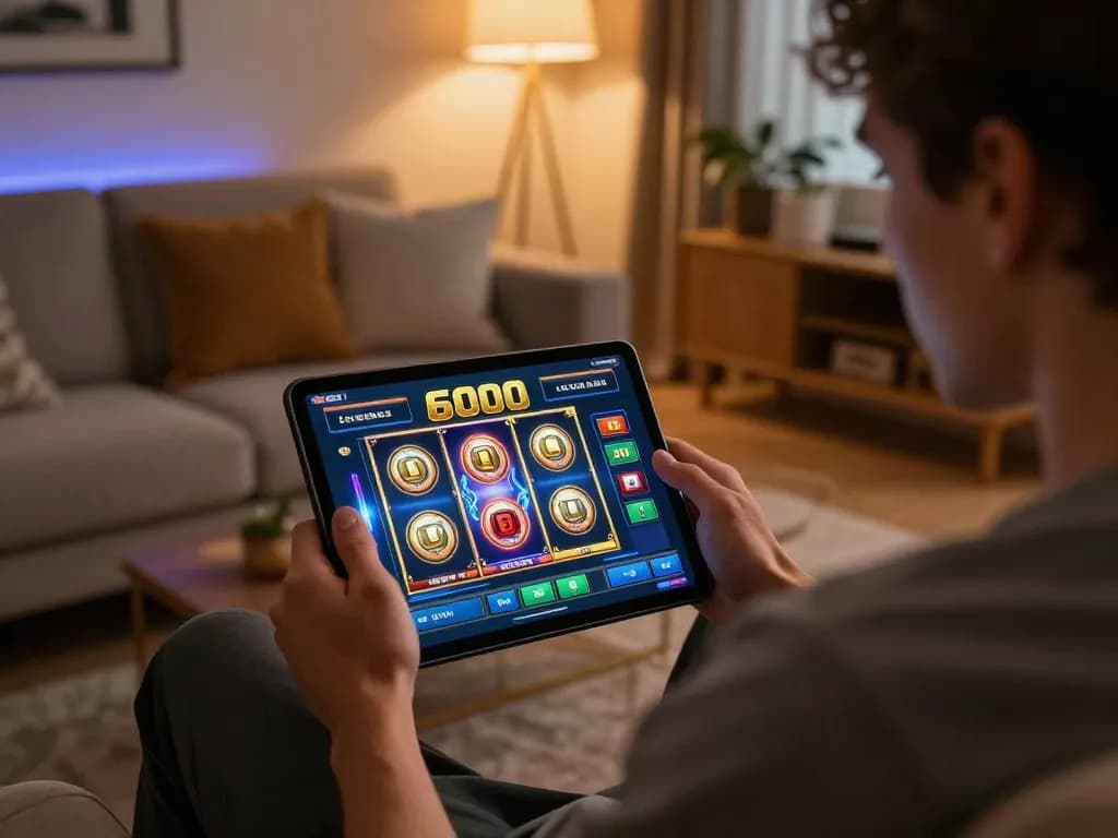 Engaging gameplay on slot6000 in a cozy home gaming environment.