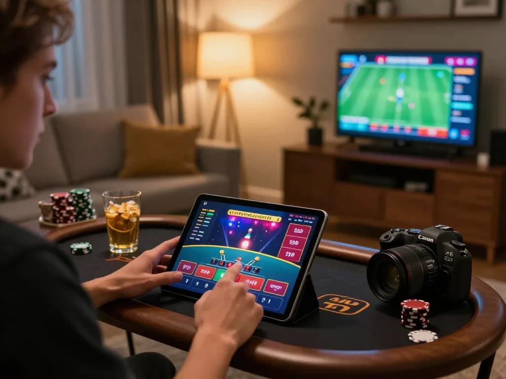 Engaging live dealer blackjack game on tablet, showcasing ATQ’s exciting online casino interface.