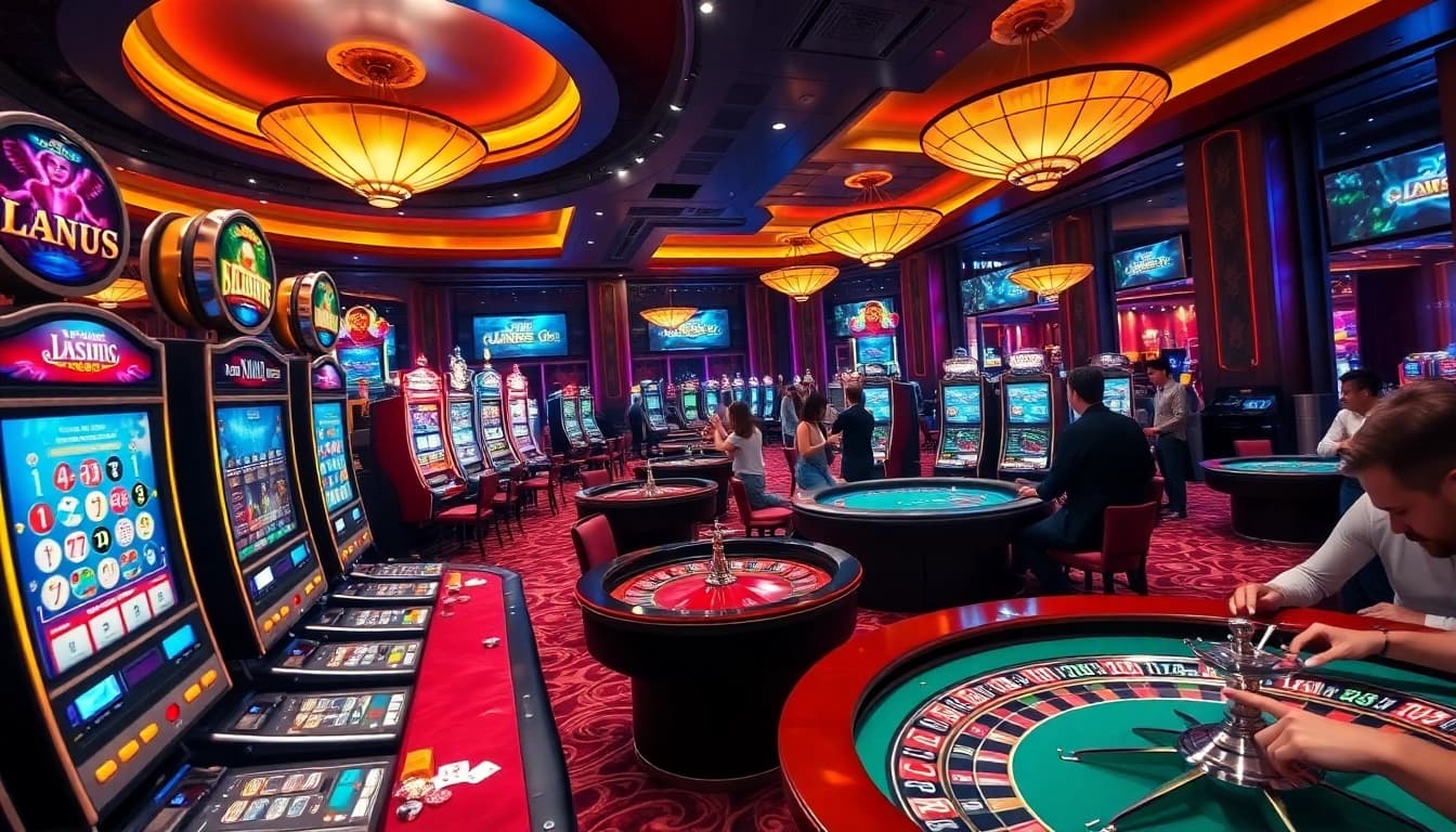 Exciting gameplay at new88.gold with vibrant slots and enthusiastic gamblers.