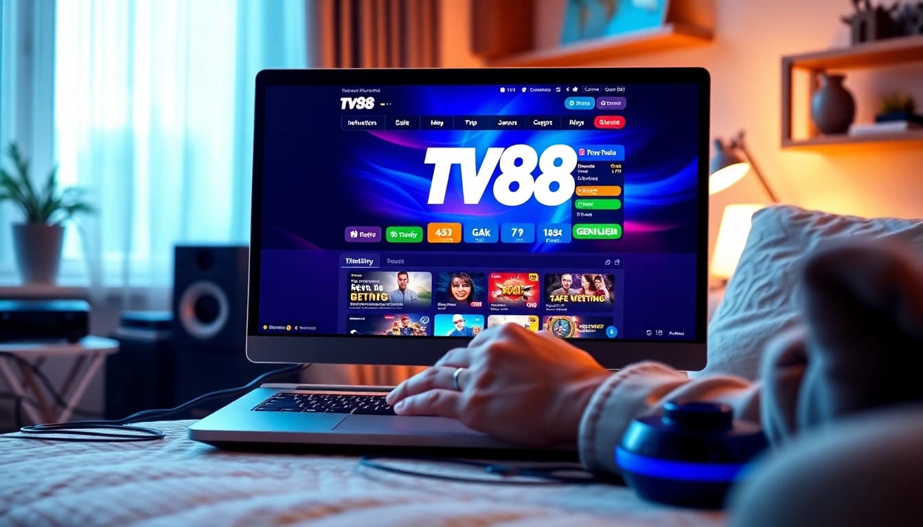 Engaging user experience on TV88 online betting platform at home.