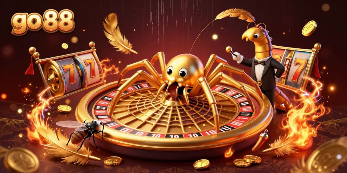 Spin to win at go 88 with this thrilling casino-themed 3D illustration featuring a roulette wheel and betting tokens.