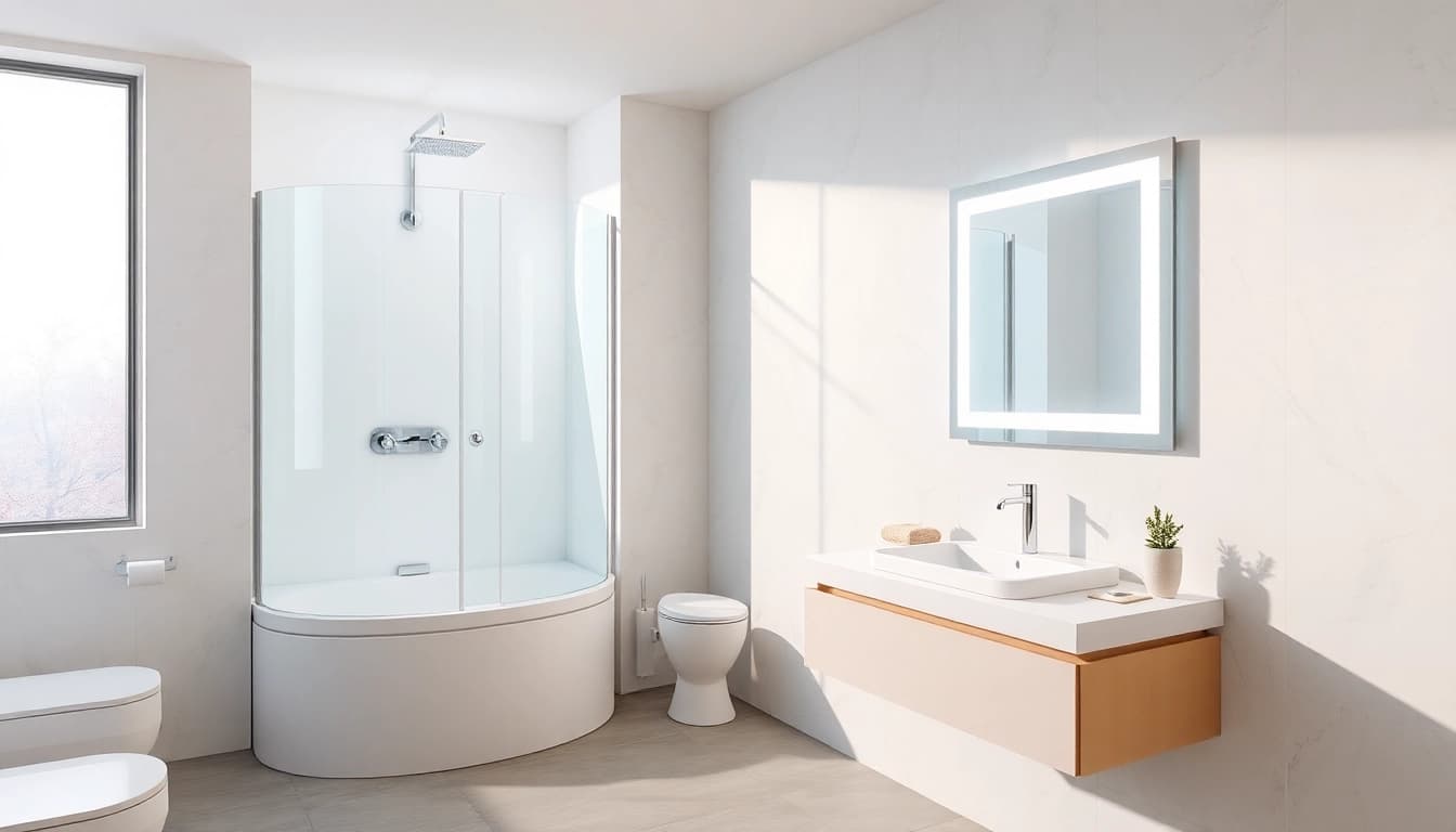 Visitez sirhona France pour des collections de douches modernes et miroirs LED élégants.