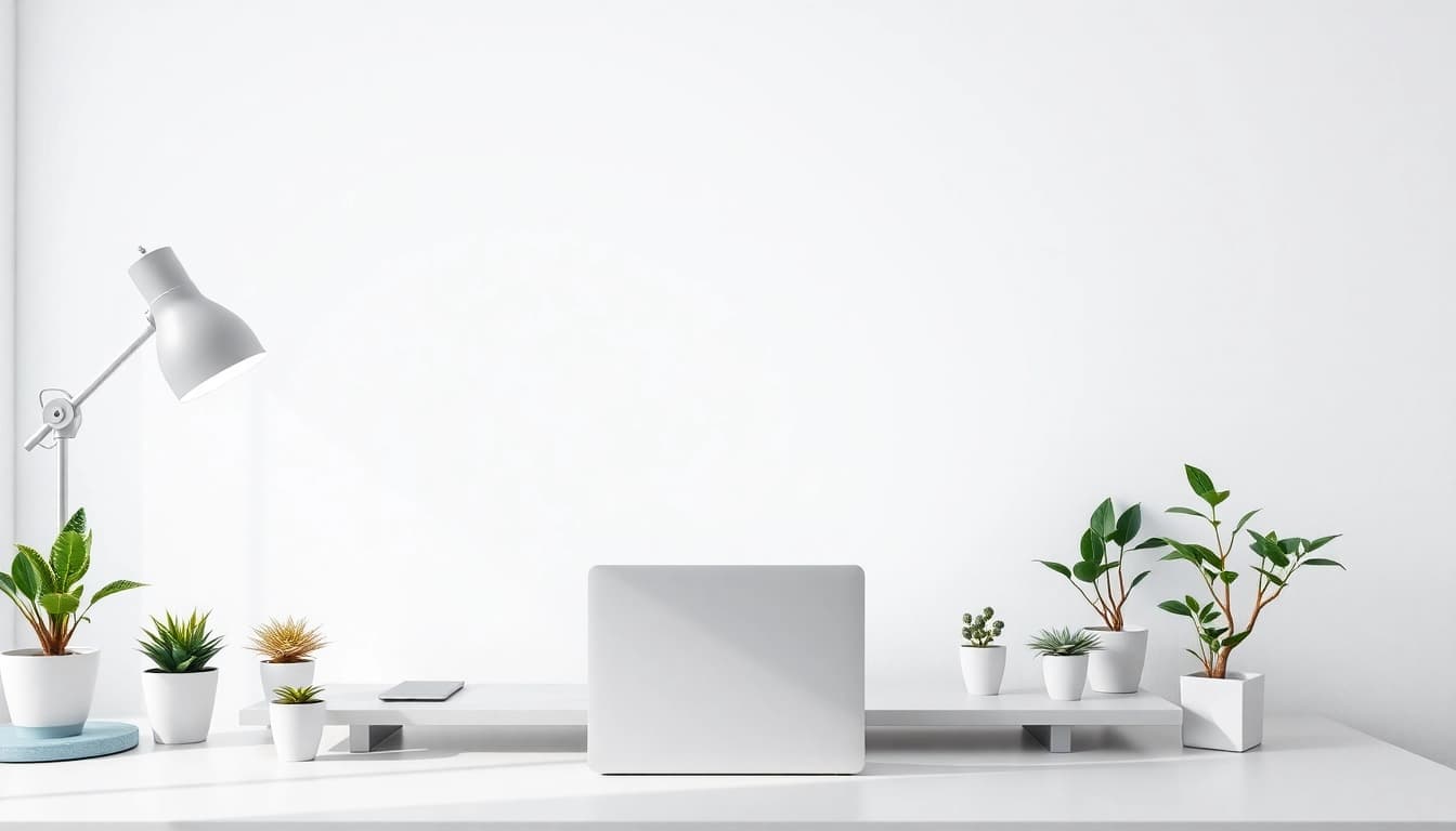 Use the beyaz ekran tool to enhance focus and lighting in a modern workspace setup.