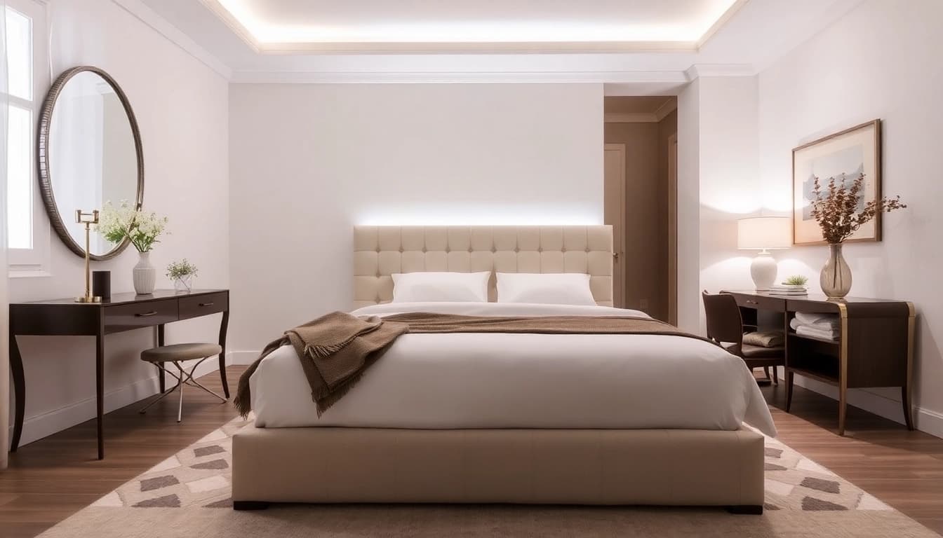Materasso una piazza e mezza elegante in camera da letto, evidenziando comfort e stile moderno.