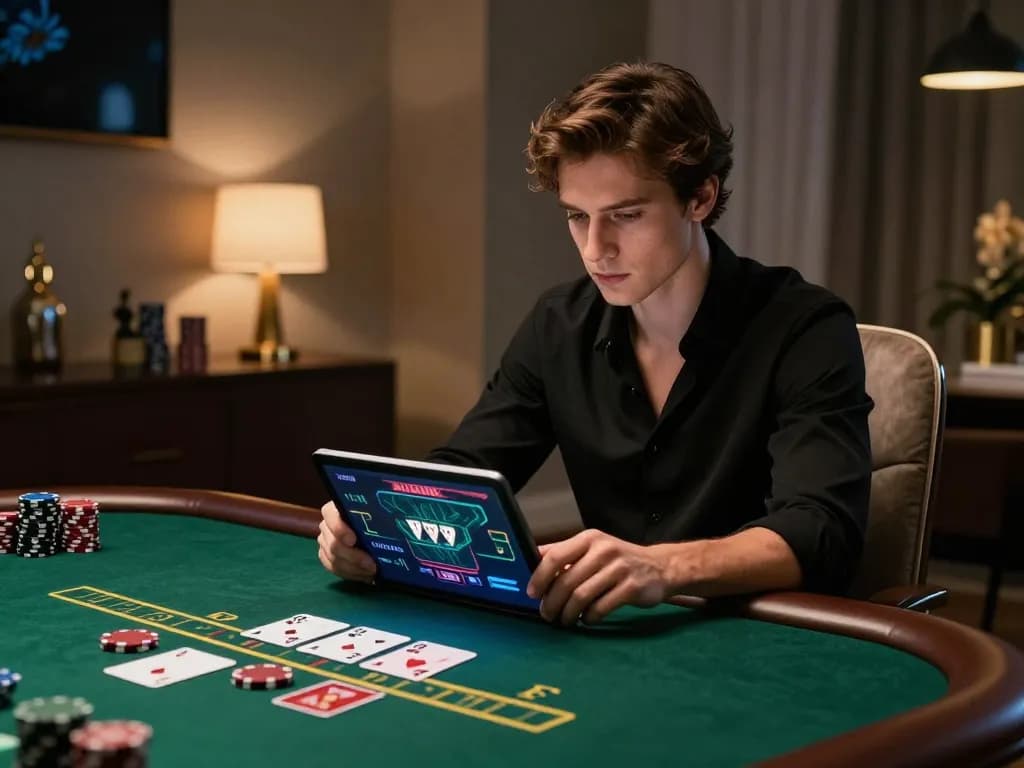 Engaging in live dealer blackjack on tablet while exploring tg88 trang chủ for ultimate gaming experience.