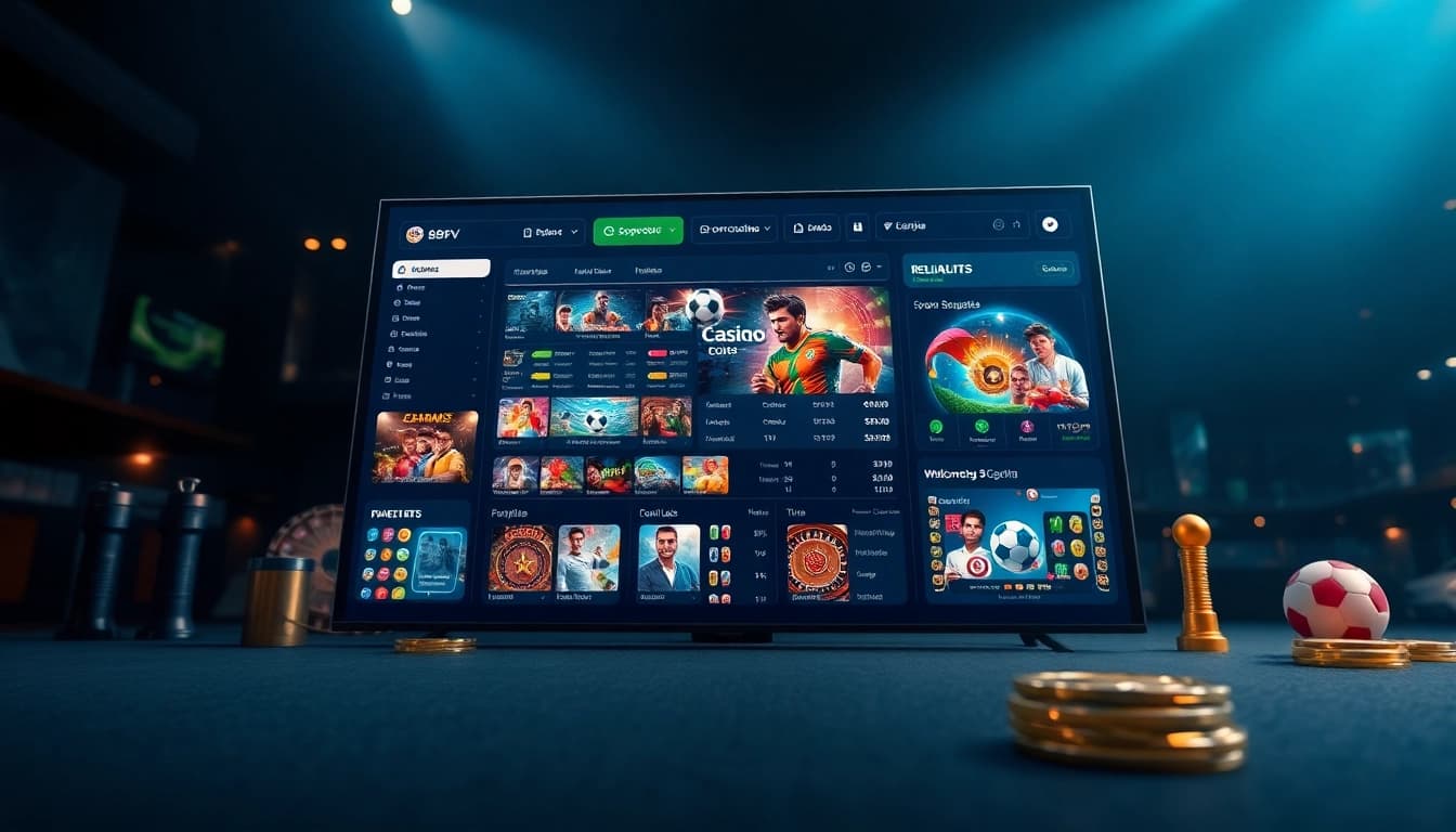 Experience the excitement of online gaming at https://88vv.green/ with a sleek, modern interface showcasing betting options and casino games.