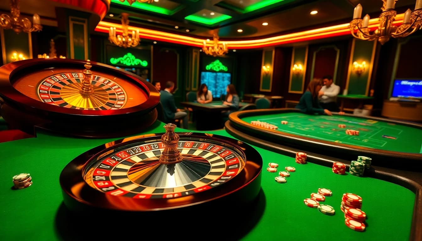 Experience the thrills of Nhà Cái X88 with an exciting casino scene featuring a roulette wheel and poker chips.