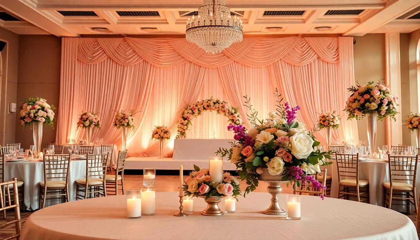 Capture the essence of a Wedding Event Space Jacksonville featuring a romantic setup with elegant decor.