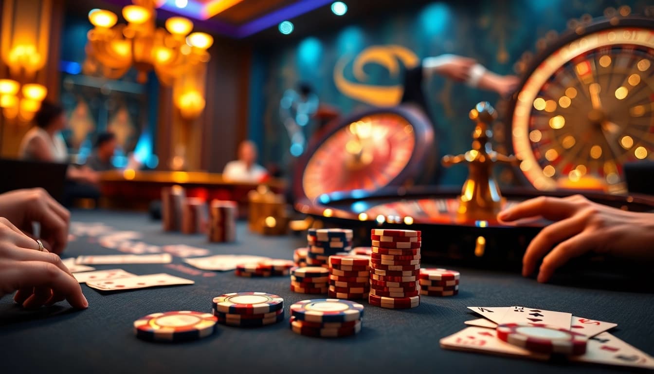 Players enjoying a thrilling game at the casino, showcasing the vibe of https://gg88.black/.