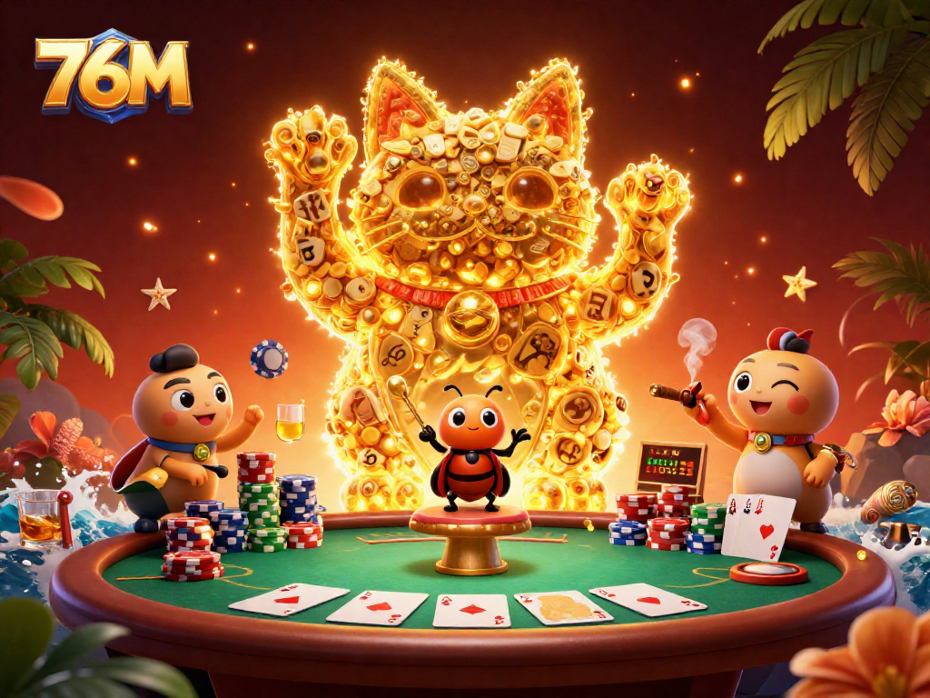 Potenciar suas vitórias com a ilustração 76M em um vibrante cassino virtual.