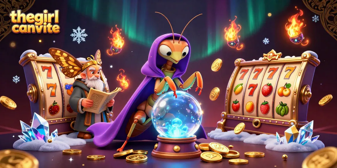 Engage in thrilling gameplay with thegirlcanwrite, featuring a vibrant casino scene with animated slot elements and fortune tellers.
