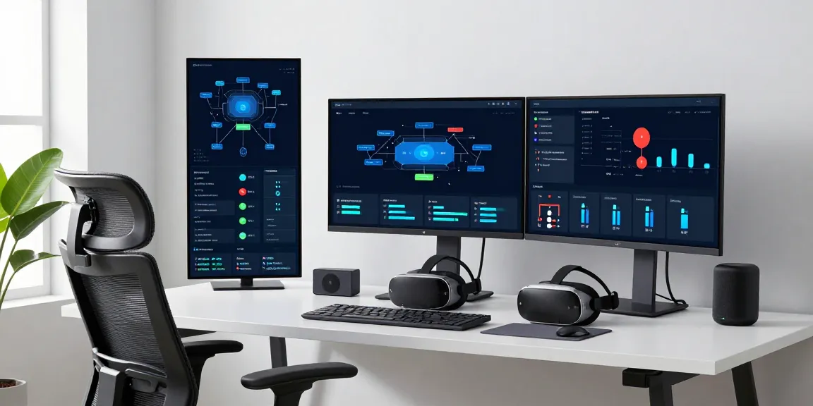IPTV UK solutions displayed on a modern office workspace featuring advanced technology and network architecture.