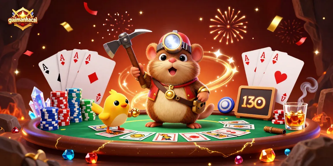 Engage with exciting games at giaimanhacai featuring a treasure hunter and canary in a vibrant casino scene.