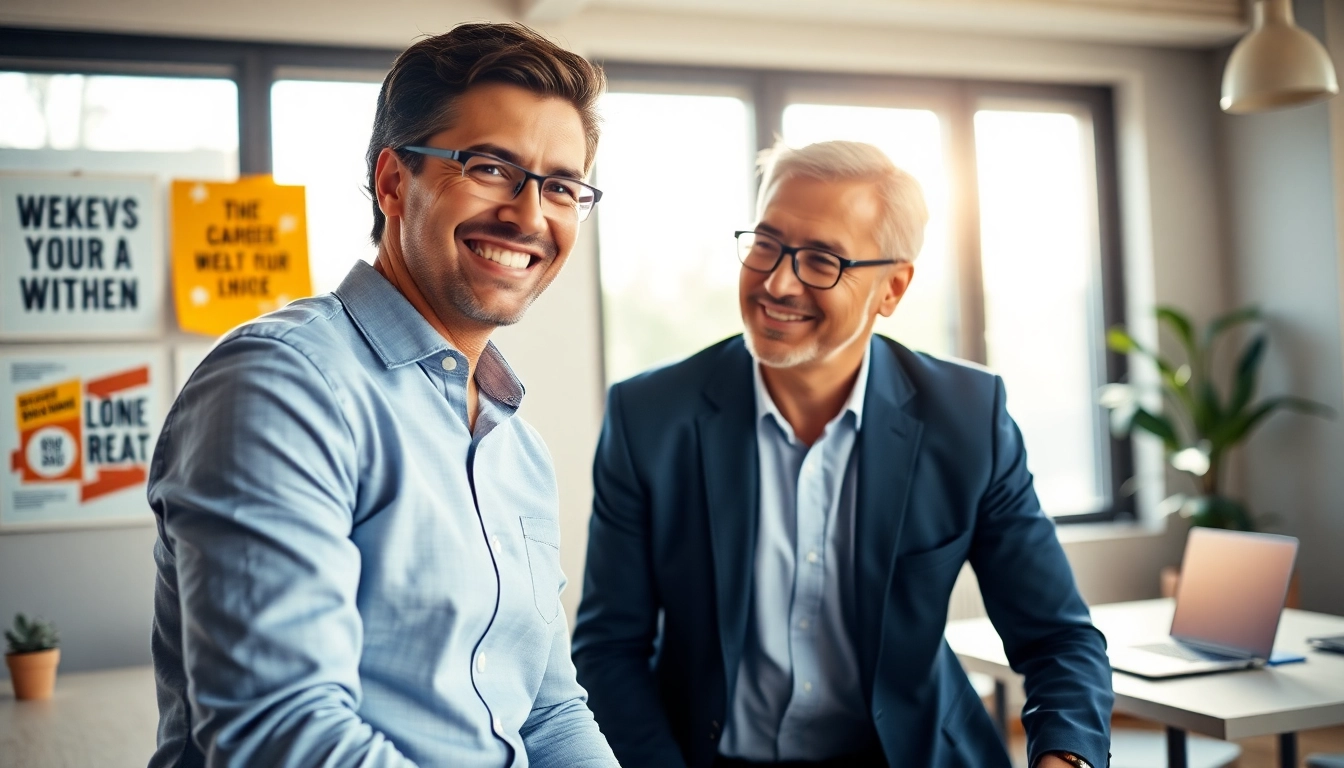 Engaging career coaching session with a professional coach and client in a bright office.