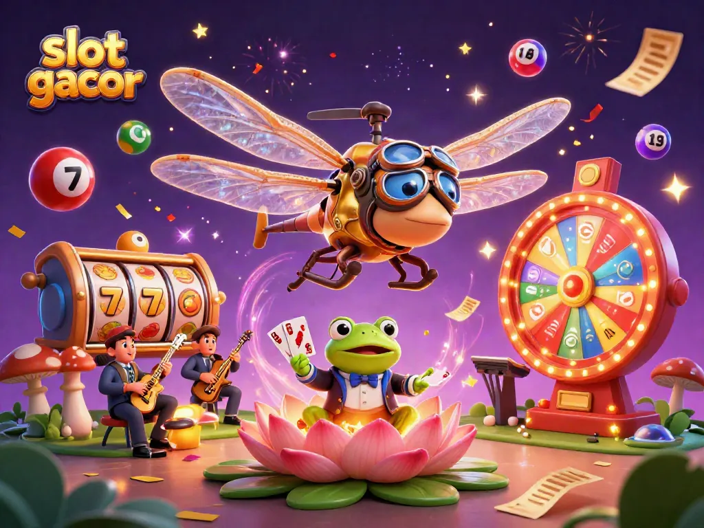 Engage with slot gacor action in a vibrant 3D casino scene featuring dynamic elements.