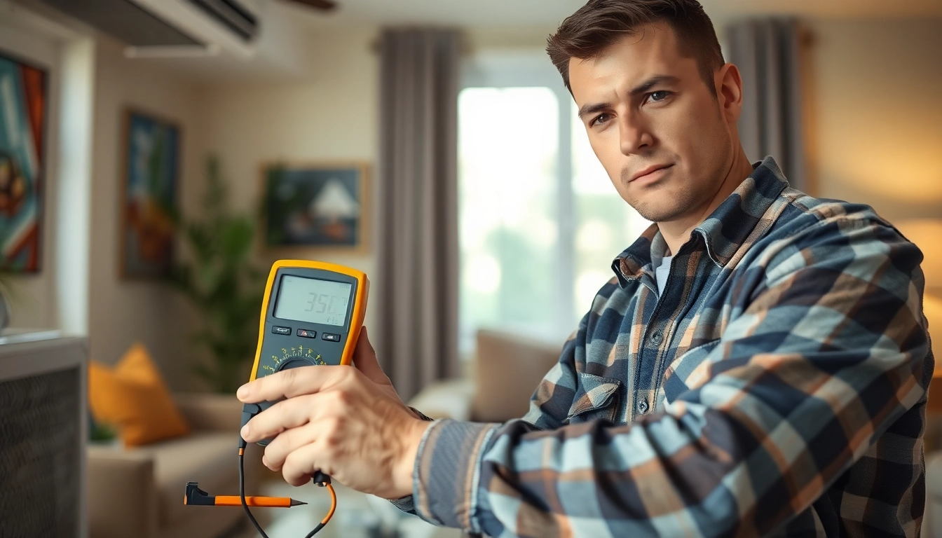 Expert technician providing HVAC Repair Tampa in a residential setting with essential tools visible.