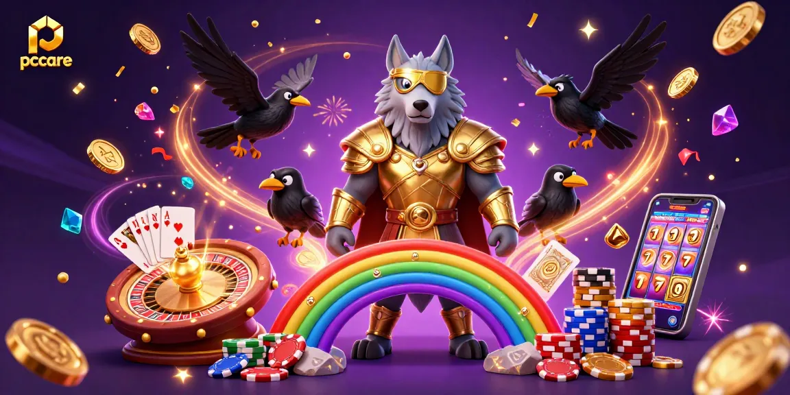 Experience winning strategies with pccare at this vibrant 3D casino scene full of exciting elements.