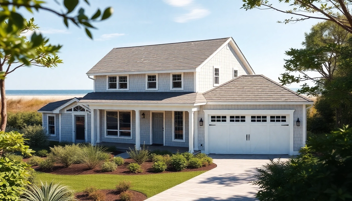 Elegant cape cod home addition showcases beautiful architecture and attached garage.