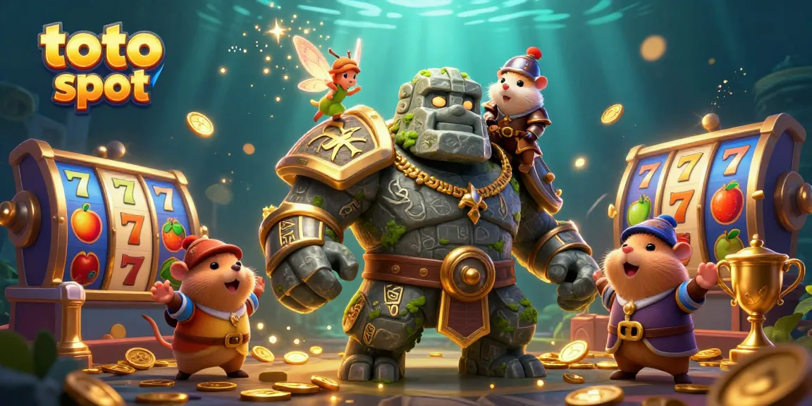 Experience thrilling wins in toto slot with vibrant illustrations and dynamic gaming elements.