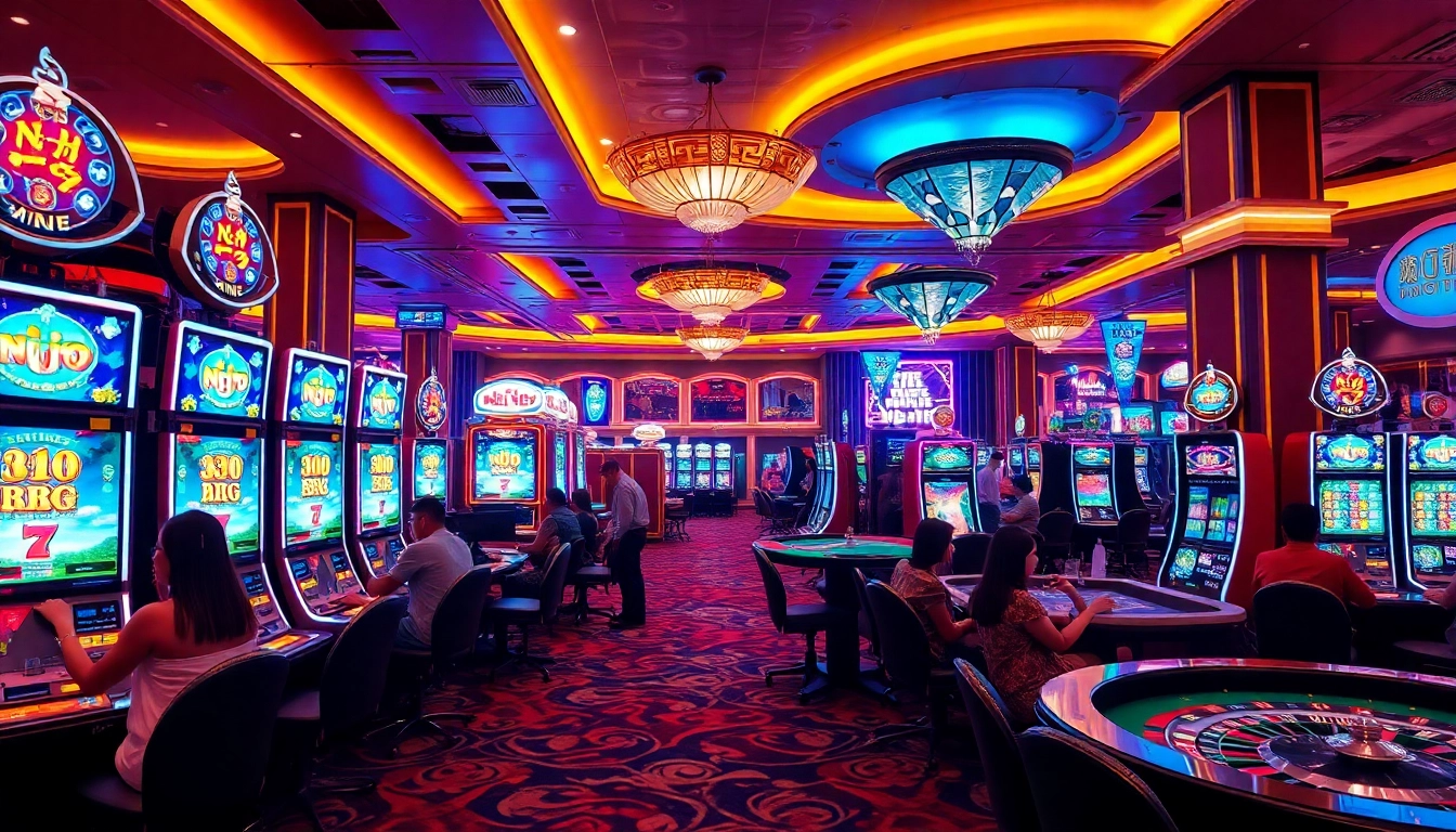Experience the thrill of nổ hủ at a lively casino slot machine game.