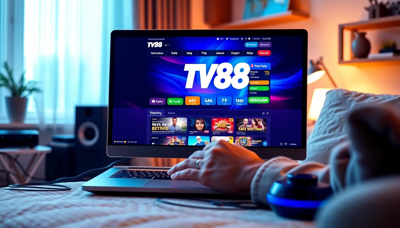 Engaging user experience on TV88 online betting platform at home.