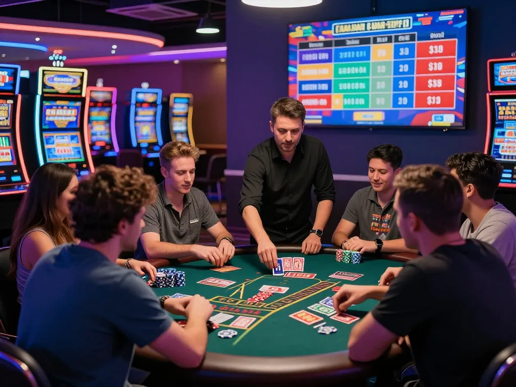 Players enjoying the thrill of wraungtoto at a casino table with vibrant lights and engaging atmosphere.