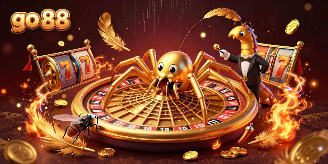 Spin to win at go 88 with this thrilling casino-themed 3D illustration featuring a roulette wheel and betting tokens.
