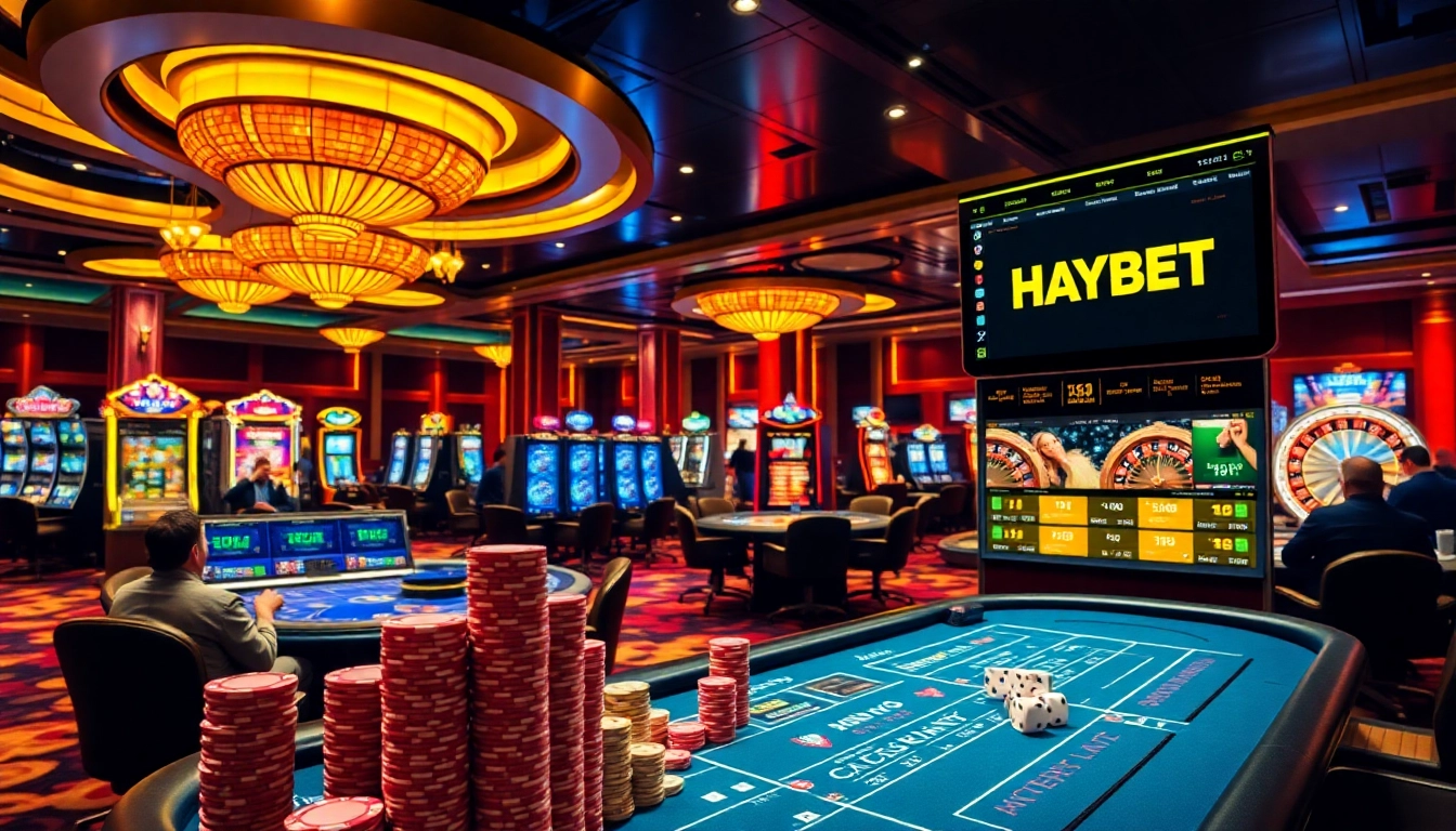 Experience the thrill of HAYBET with vibrant casino tables and luxurious gaming.