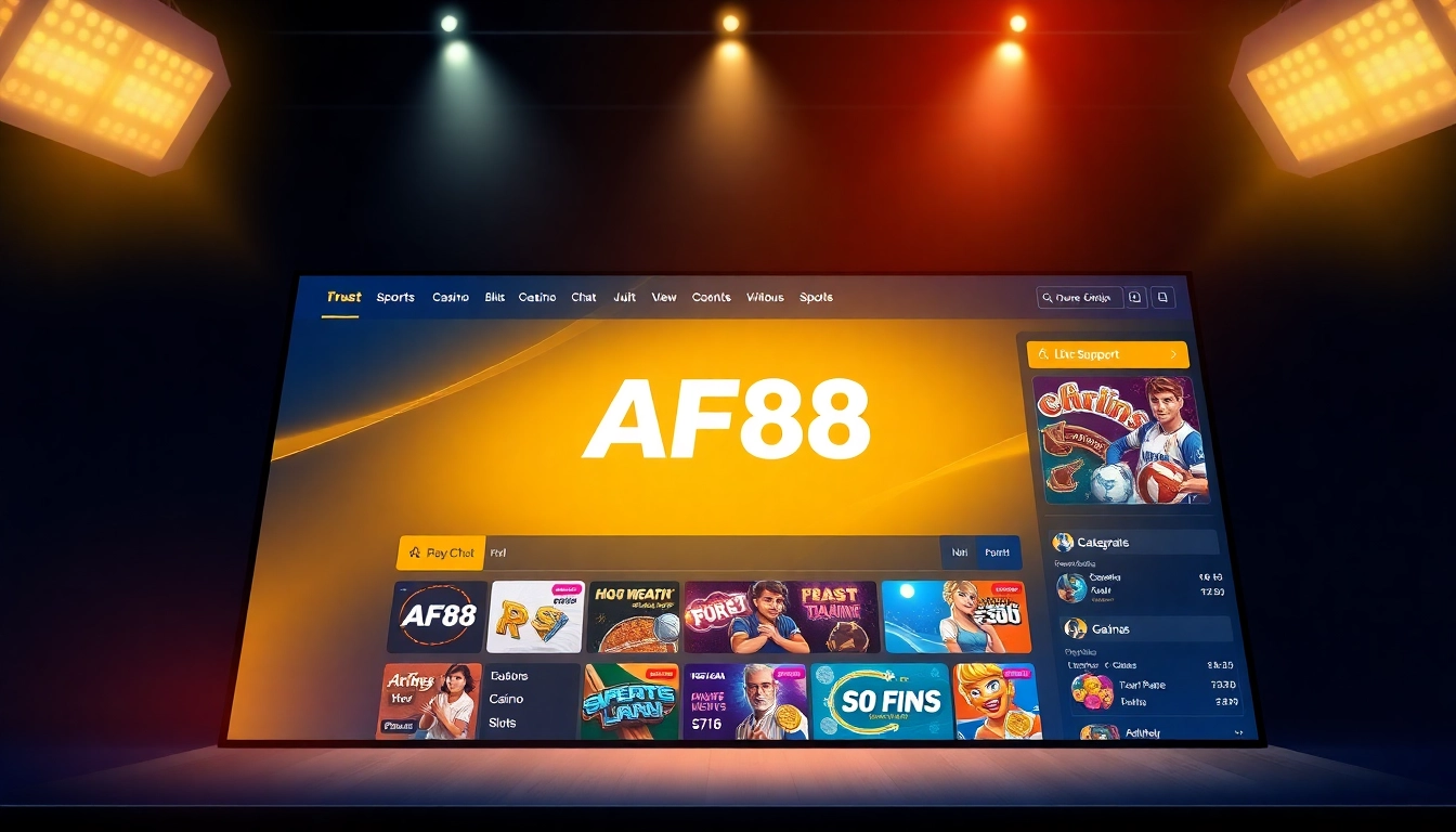 Engaging AF88 online betting platform interface showcasing a vibrant and user-friendly design.