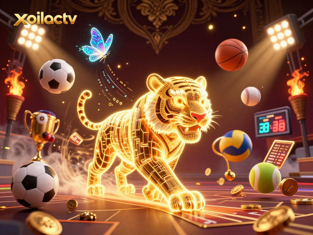 Experience excitement at xoilactv with a dazzling 3D casino scene overflowing with energy.