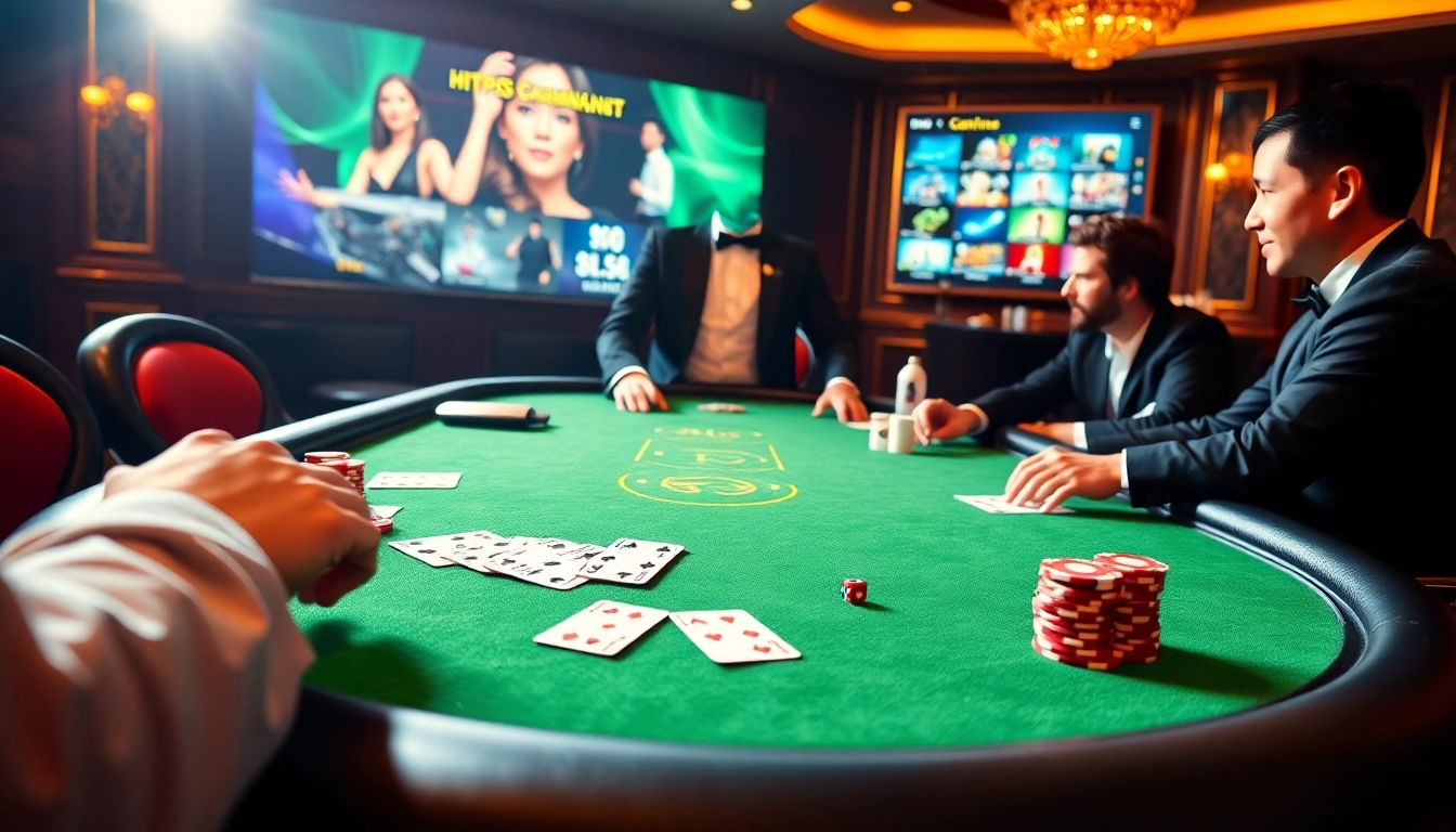Experience the thrill of online gambling with engaging visuals at https://ck444s.net/ featuring poker tables, cards, and chips.