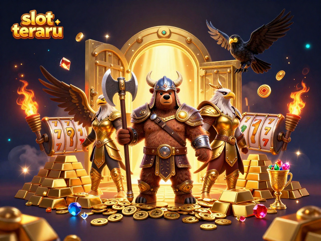 Spin the reels at slot terbaru with Viking characters, gold treasures, and exciting gems!
