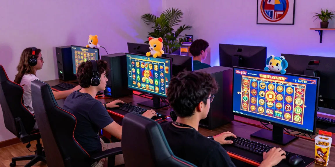 Players immersed in exciting online slot gacor games, showcasing vibrant screens in an engaging home gaming atmosphere.