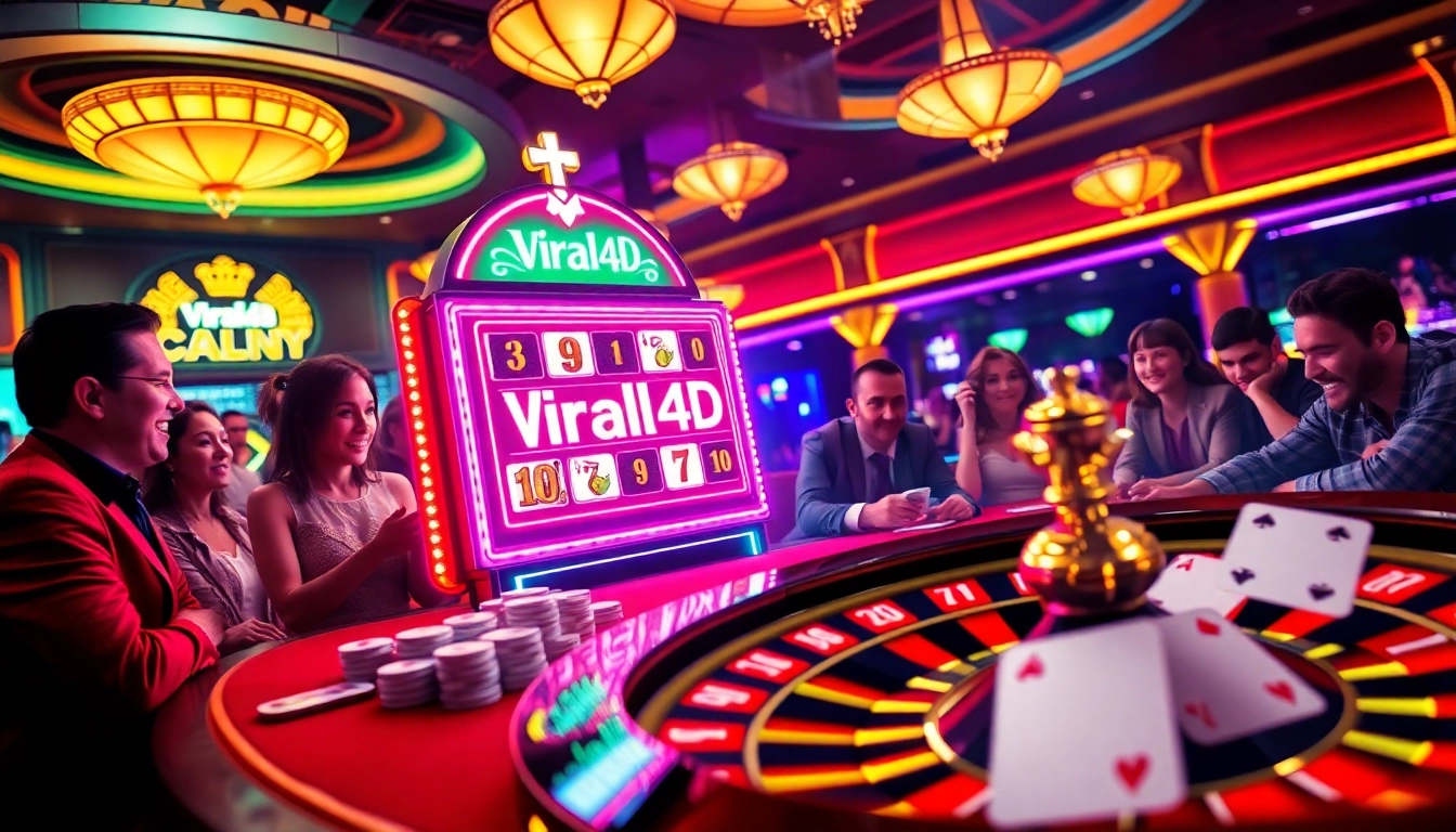Exciting gameplay at the Viral4D slot machine in a luxurious casino environment.