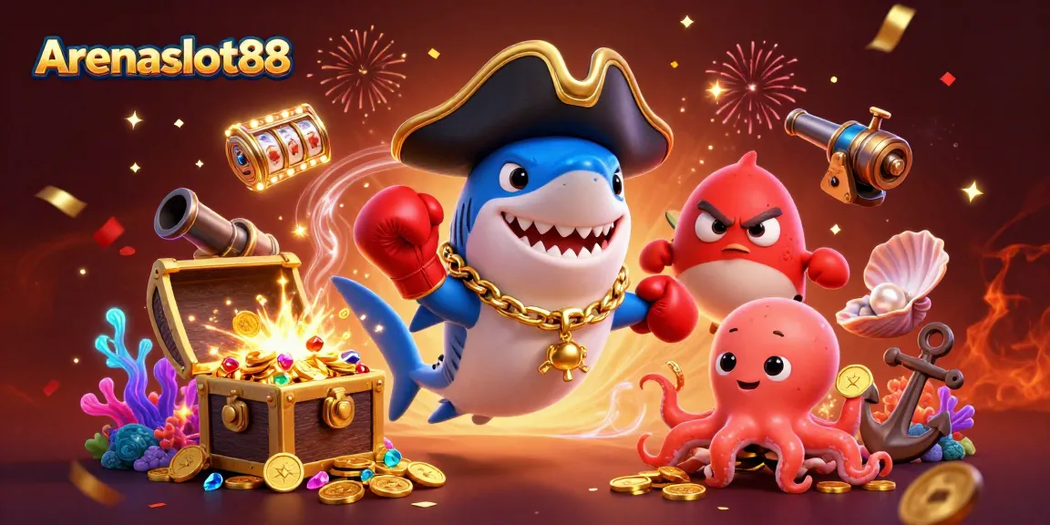 Arenaslot88 menawarkan keseruan permainan slot dengan karakter kartun laut yang berlimpah harta.