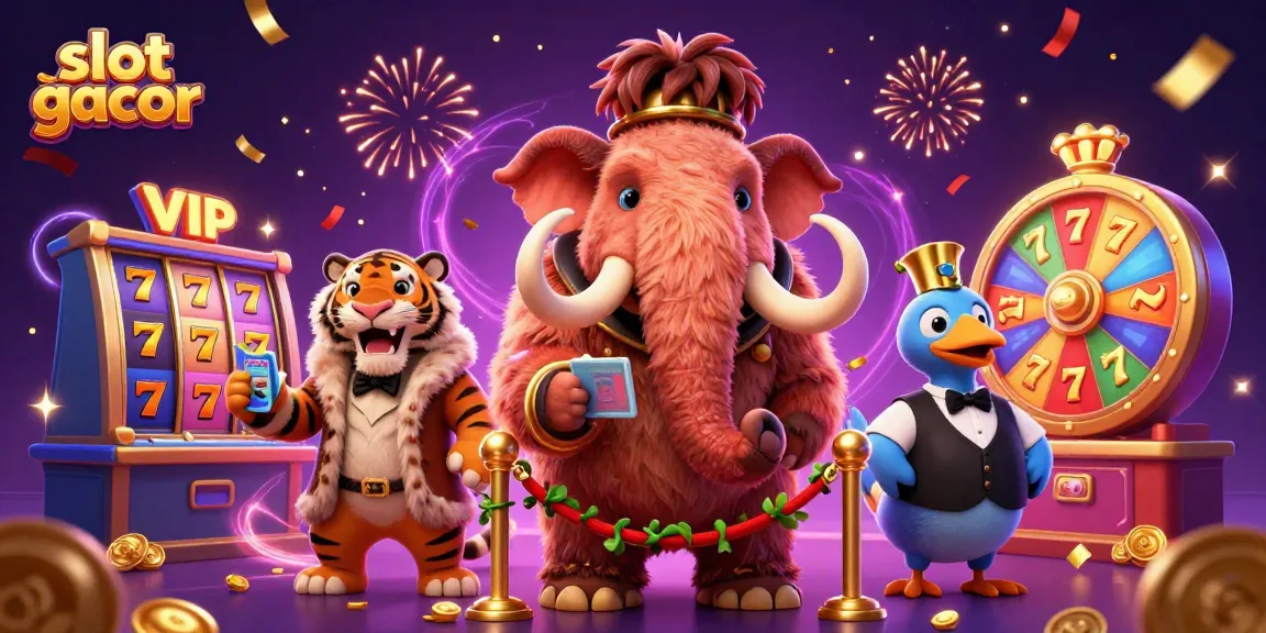 Engage with thrilling slot gacor experiences in a vibrant casino scene featuring dynamic characters.