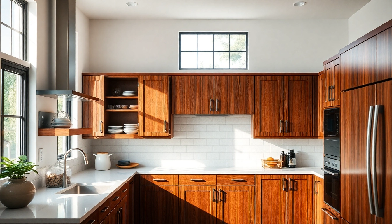Enhance your kitchen with expert Cabinet Refacing Largo FL, showcasing a modern and inviting cabinet design.
