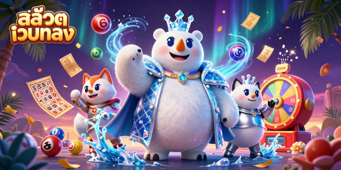 Experience captivating gameplay with สล็อตเว็บตรง as the ice king polar bear and fox explore a vibrant casino scene.