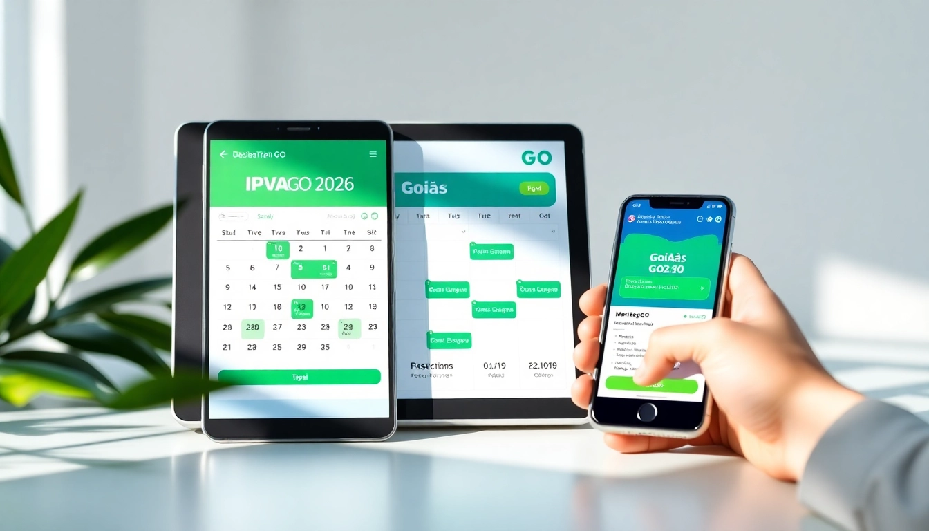 Detran GO 2026 IPVA calendar displayed on a modern digital interface, highlighting efficient tax payment.