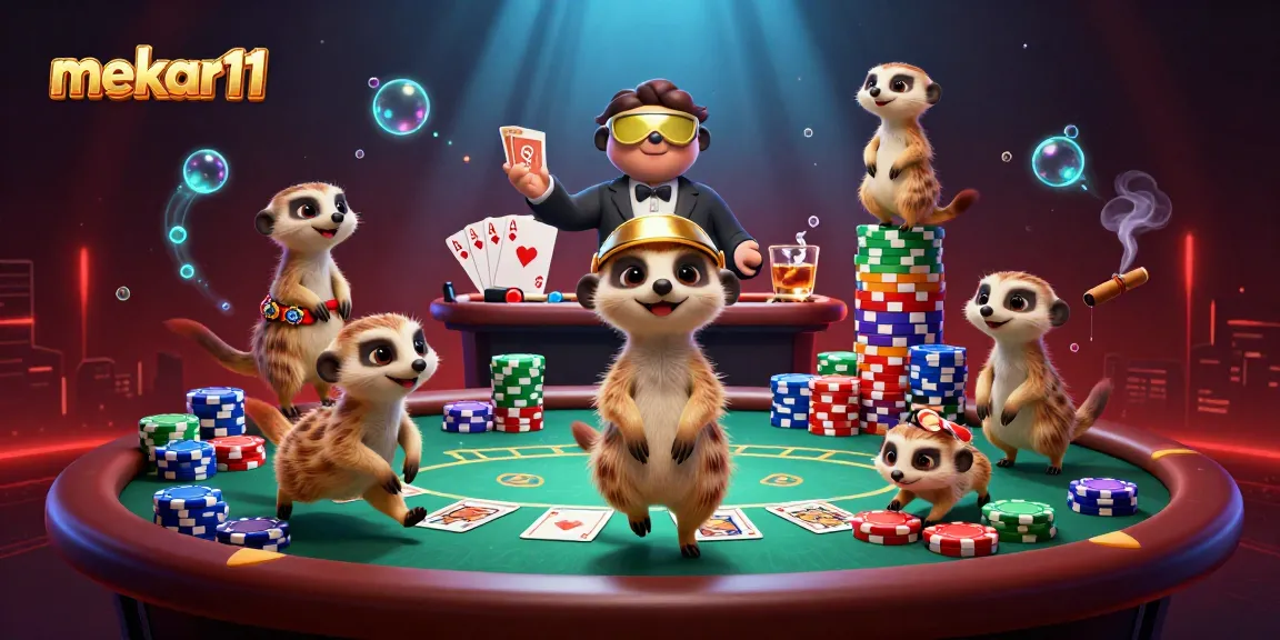Mekar11's meerkat casino adventure showcases dynamic gaming action with vibrant elements