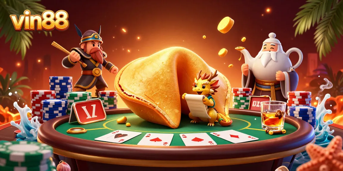 vin88 offers thrilling poker adventures with a dragon and poker elements in a rich 3D scene.