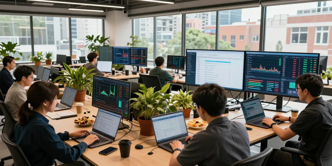 Green energy cloud mining setup with blockchain data and cryptocurrency analytics in professional workspace