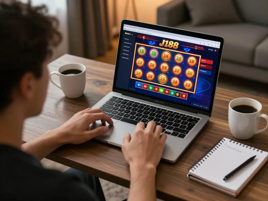 Engage in thrilling online gaming at J188, showcasing an immersive casino experience at home.