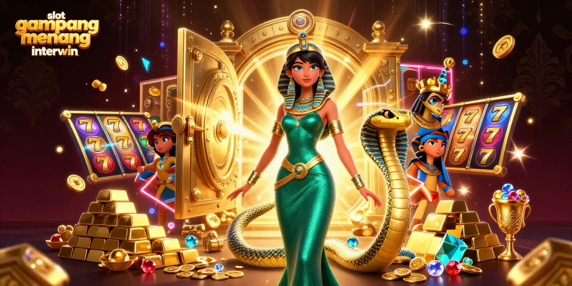 Engage with slot gampang menang interwin and explore winning opportunities in an immersive 3D casino illustration.