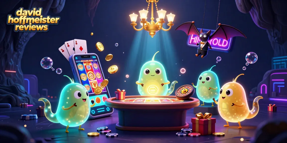 david hoffmeister reviews illustrate glowworms lighting a casino with vibrant games and dynamic energy.