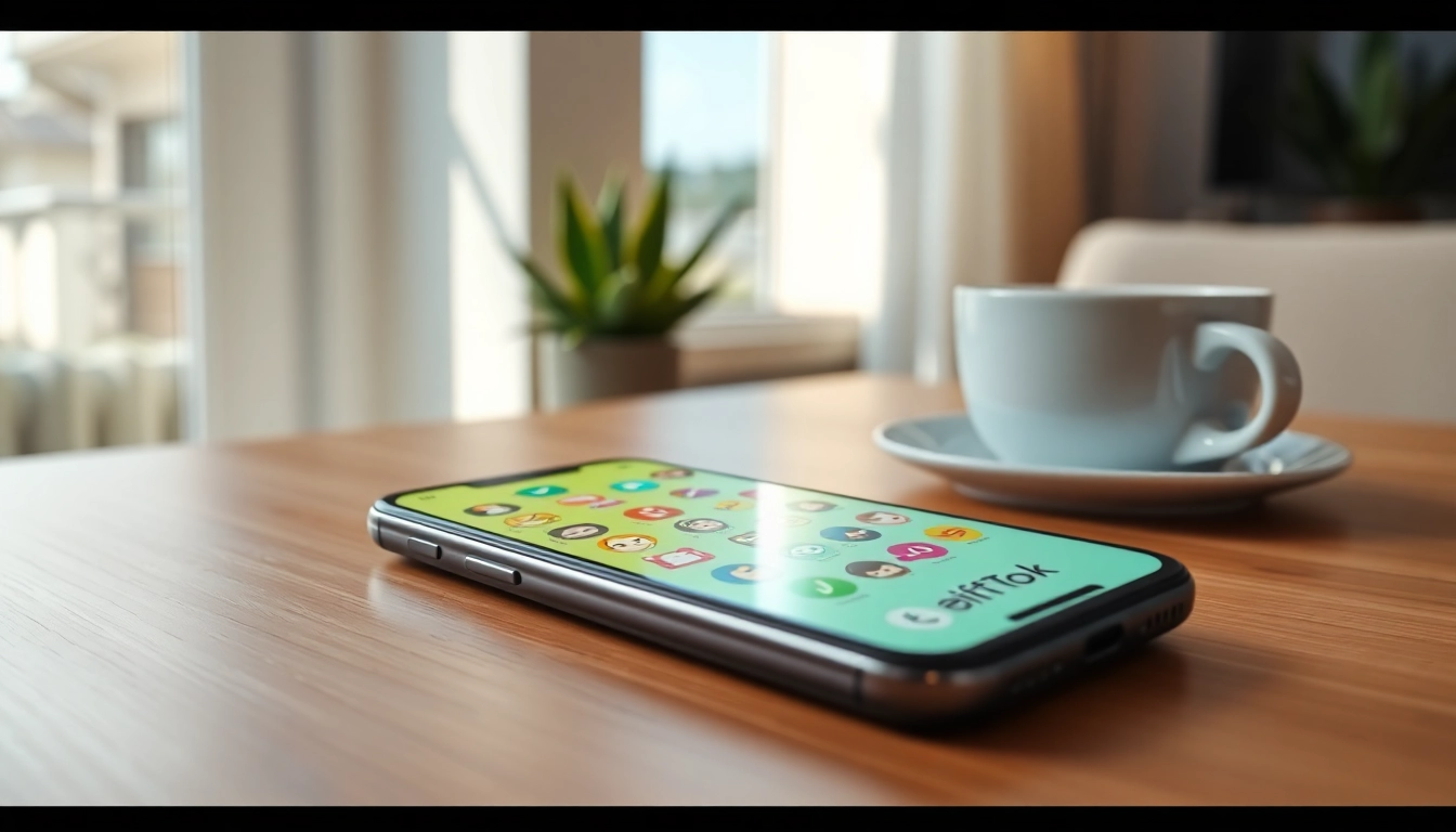 Showcasing TikTok emojis on a smartphone, capturing vibrant communication in a modern setting.