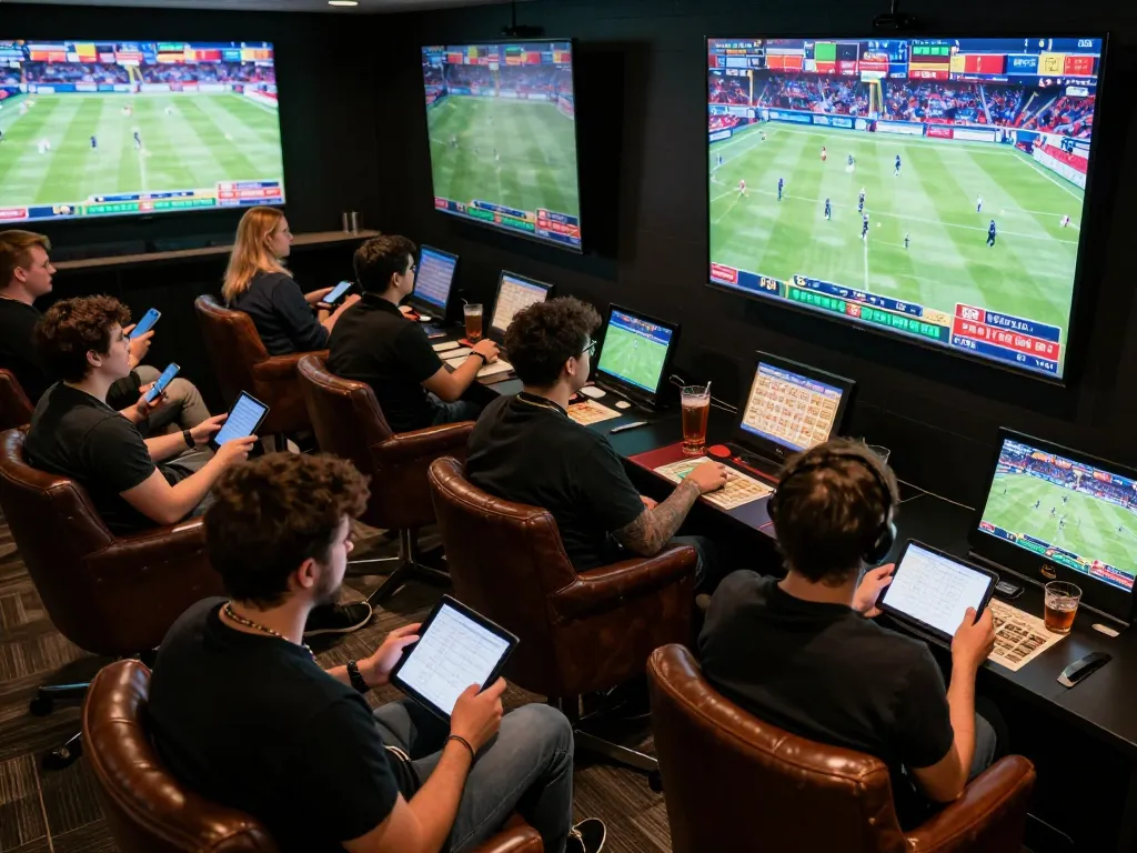Experience the excitement of placing bets at 888now com in a vibrant sports betting lounge.