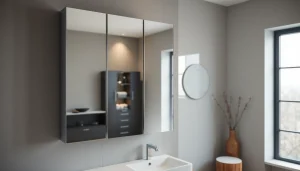 Erfreuen Sie sich am sonni Spiegelschrank mit elegantem Design und integrierter Beleuchtung.